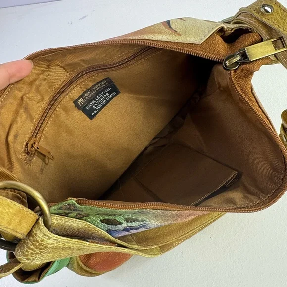 Great American Leatherworks Floral Buttery Leather Hobo Bag - Picture 8 of 8